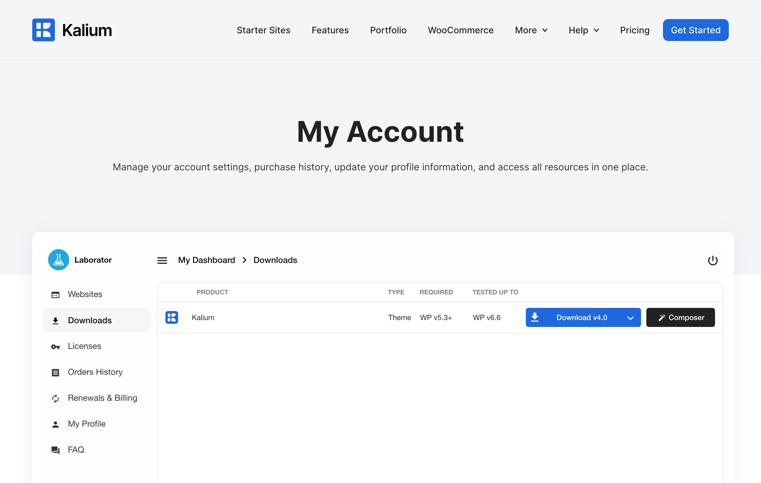 Download Kalium from My Account page